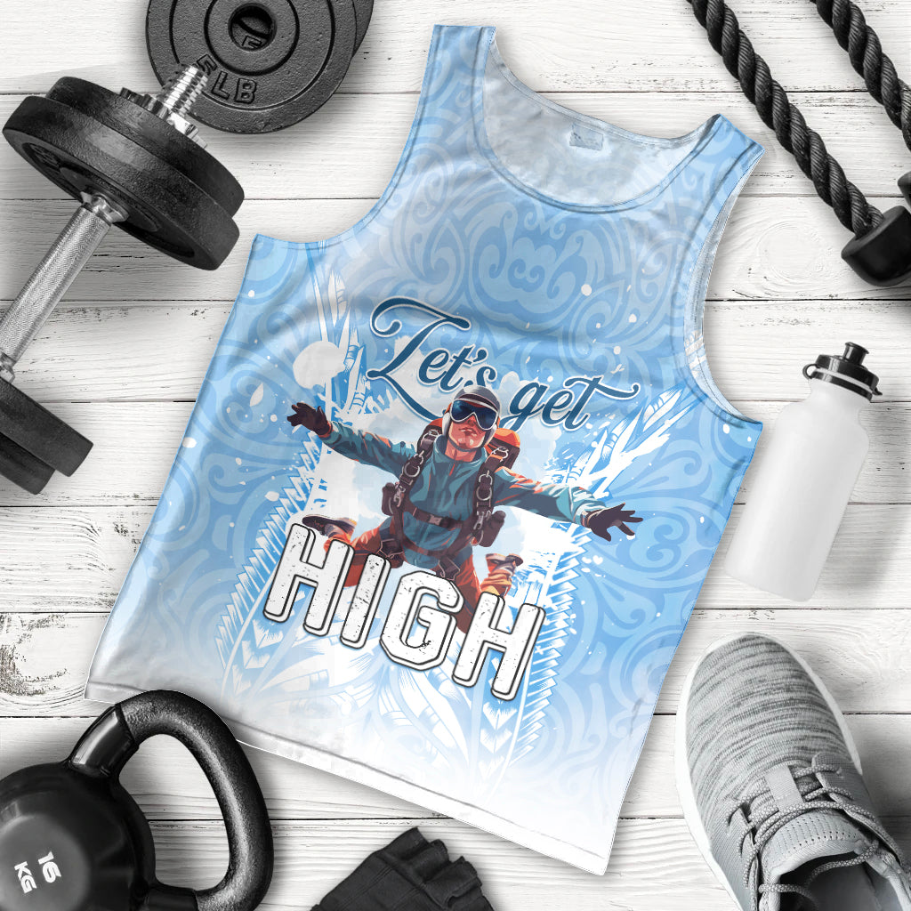 New Zealand Sky Diving Men Tank Top Lets Get High LT05 - Polynesian Pride