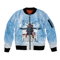 New Zealand Sky Diving Sleeve Zip Bomber Jacket Lets Get High LT05 Unisex Blue - Polynesian Pride