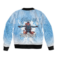 New Zealand Sky Diving Sleeve Zip Bomber Jacket Lets Get High LT05 - Polynesian Pride