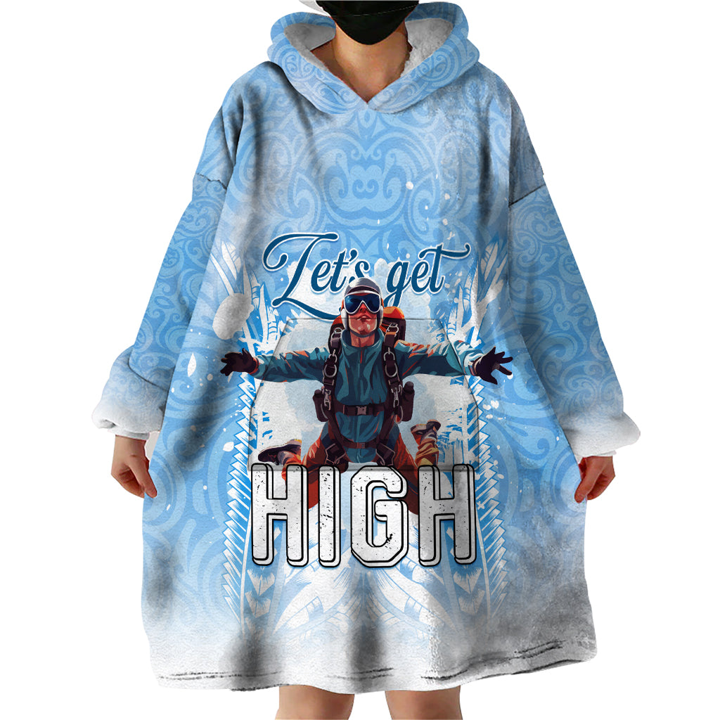 New Zealand Sky Diving Wearable Blanket Hoodie Lets Get High LT05 - Polynesian Pride