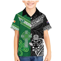 New Zealand And Ireland Rugby Custom Family Matching Mermaid Dress and Hawaiian Shirt Maori Tiki With Shamrock