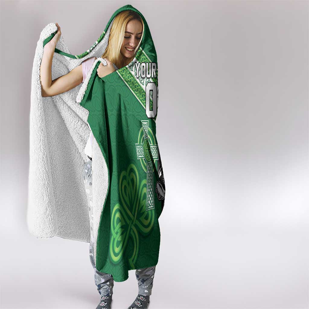 New Zealand And Ireland Rugby Custom Hooded Blanket Maori Tiki With Shamrock