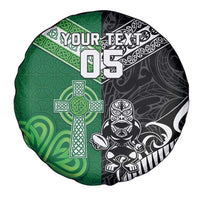 New Zealand And Ireland Rugby Custom Spare Tire Cover Maori Tiki With Shamrock
