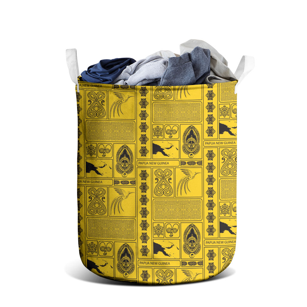 Papua New Guinea Heritage Motif Laundry Basket Yellow Version LT05 - Polynesian Pride