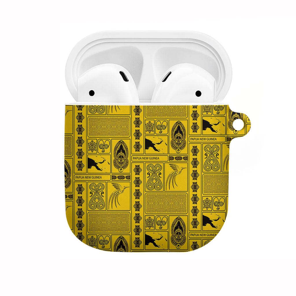 Papua New Guinea Heritage Motif AirPods Case Yellow Version LT05 Yellow - Polynesian Pride