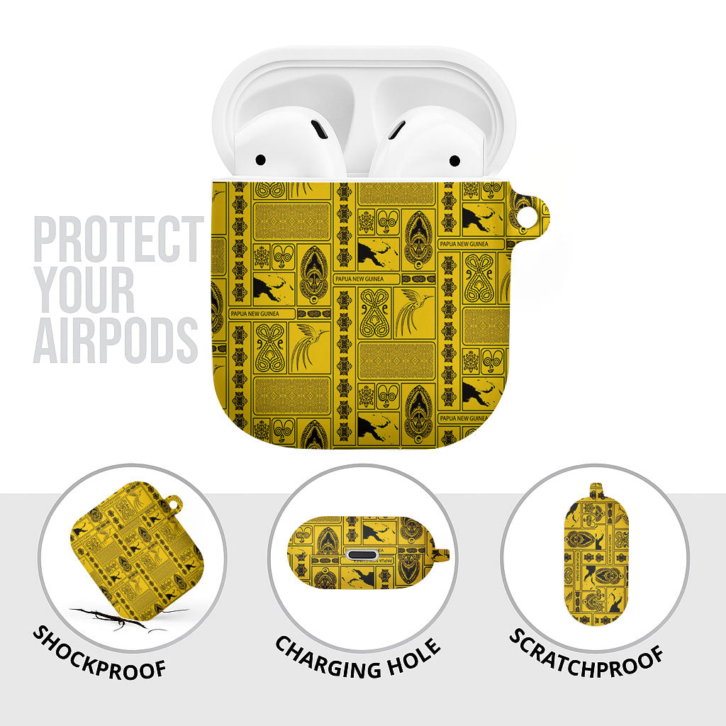 Papua New Guinea Heritage Motif AirPods Case Yellow Version LT05 - Polynesian Pride
