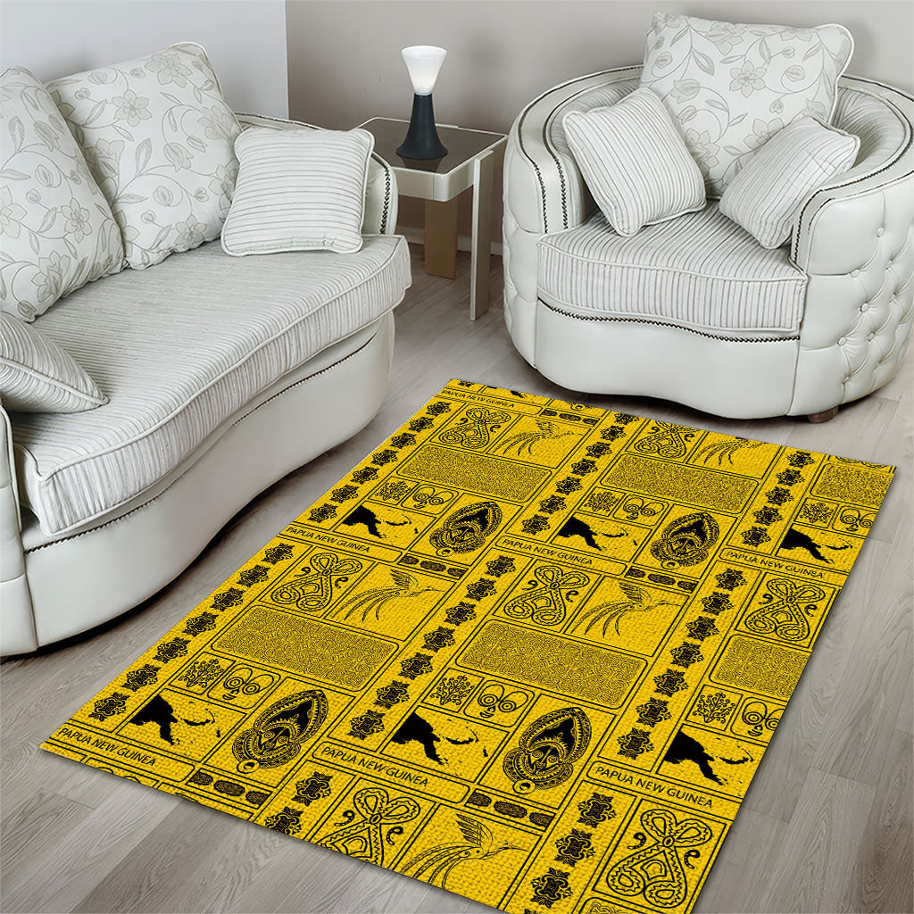 Papua New Guinea Heritage Motif Area Rug Yellow Version LT05 - Polynesian Pride