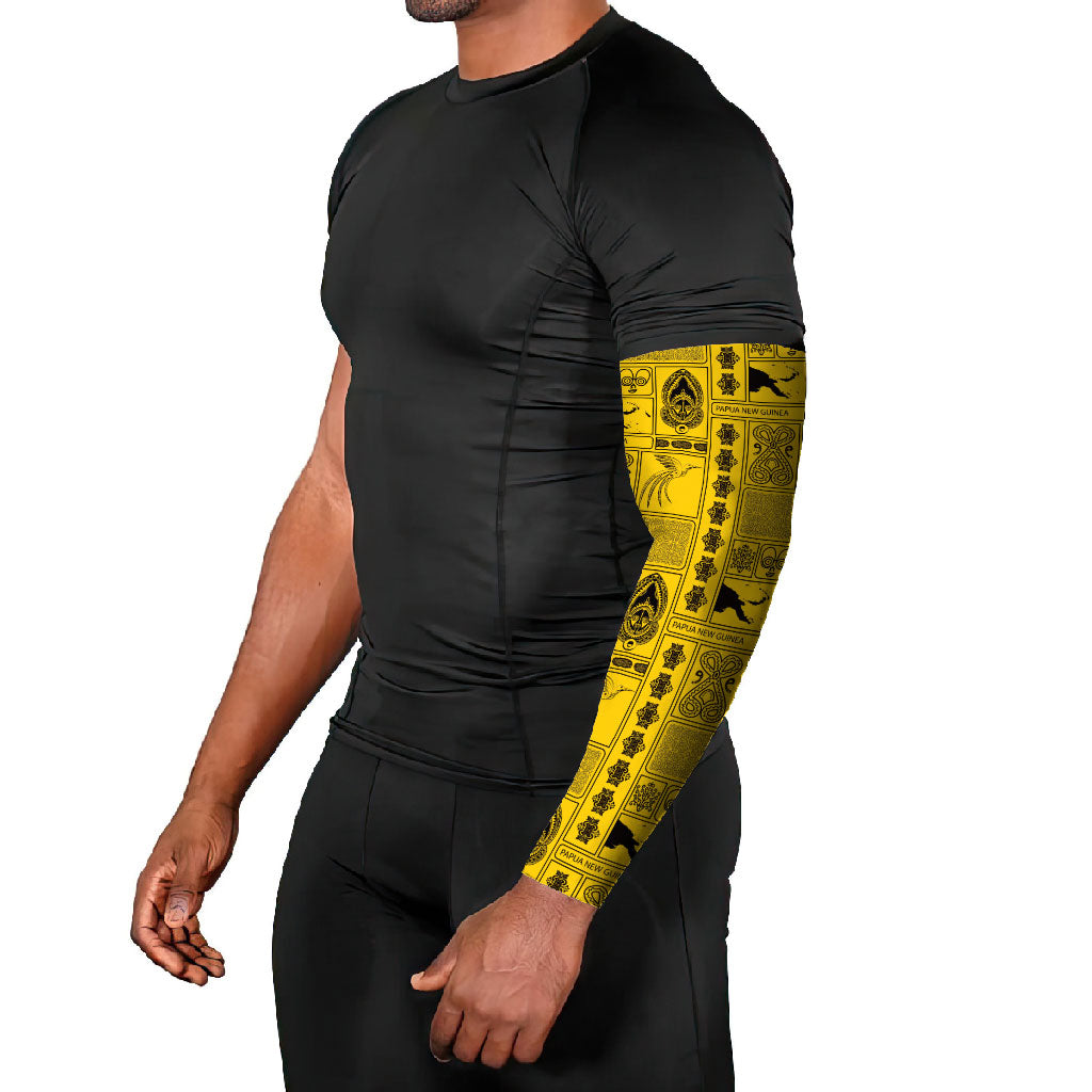 Papua New Guinea Heritage Motif Arm Sleeves Yellow Version LT05 - Polynesian Pride