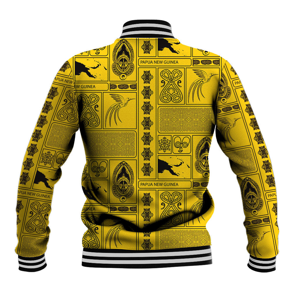 Papua New Guinea Heritage Motif Baseball Jacket Yellow Version LT05 - Polynesian Pride