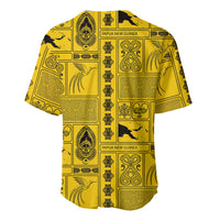 Papua New Guinea Heritage Motif Baseball Jersey Yellow Version LT05 - Polynesian Pride
