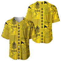 Papua New Guinea Heritage Motif Baseball Jersey Yellow Version LT05 - Polynesian Pride