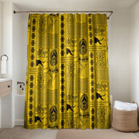 Papua New Guinea Heritage Motif Bathroom Set Yellow Version LT05 Shower Curtain Only Yellow - Polynesian Pride
