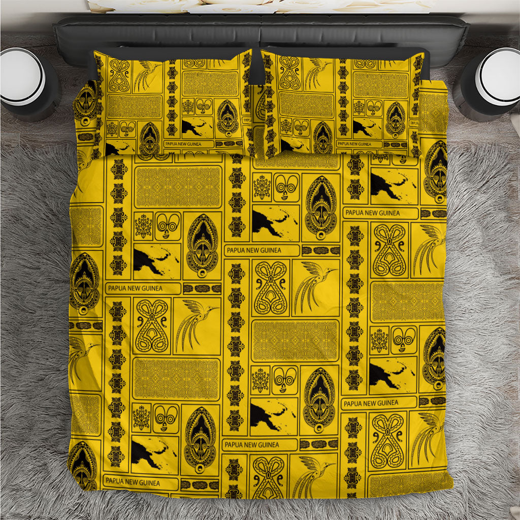 Papua New Guinea Heritage Motif Bedding Set Yellow Version