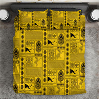 Papua New Guinea Heritage Motif Bedding Set Yellow Version LT05 Yellow - Polynesian Pride