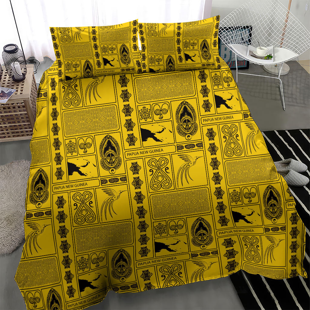 Papua New Guinea Heritage Motif Bedding Set Yellow Version LT05 - Polynesian Pride
