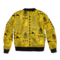 Papua New Guinea Heritage Motif Bomber Jacket Yellow Version LT05 - Polynesian Pride