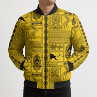 Papua New Guinea Heritage Motif Bomber Puffer Jacket Yellow Version LT05 - Polynesian Pride