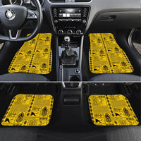Papua New Guinea Heritage Motif Car Mats Yellow Version LT05 Set 4pcs Yellow - Polynesian Pride