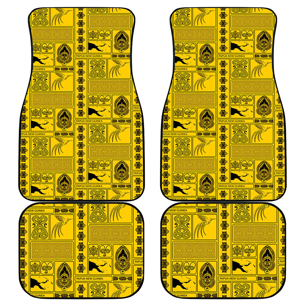 Papua New Guinea Heritage Motif Car Mats Yellow Version LT05 - Polynesian Pride