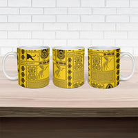 Papua New Guinea Heritage Motif Ceramic Mug Yellow Version LT05 - Polynesian Pride