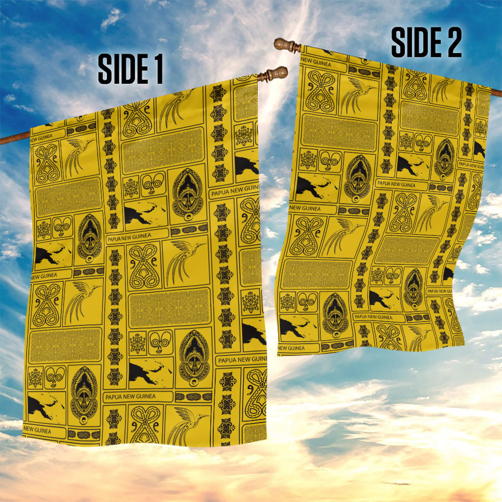 Papua New Guinea Heritage Motif Garden Flag Yellow Version LT05 - Polynesian Pride