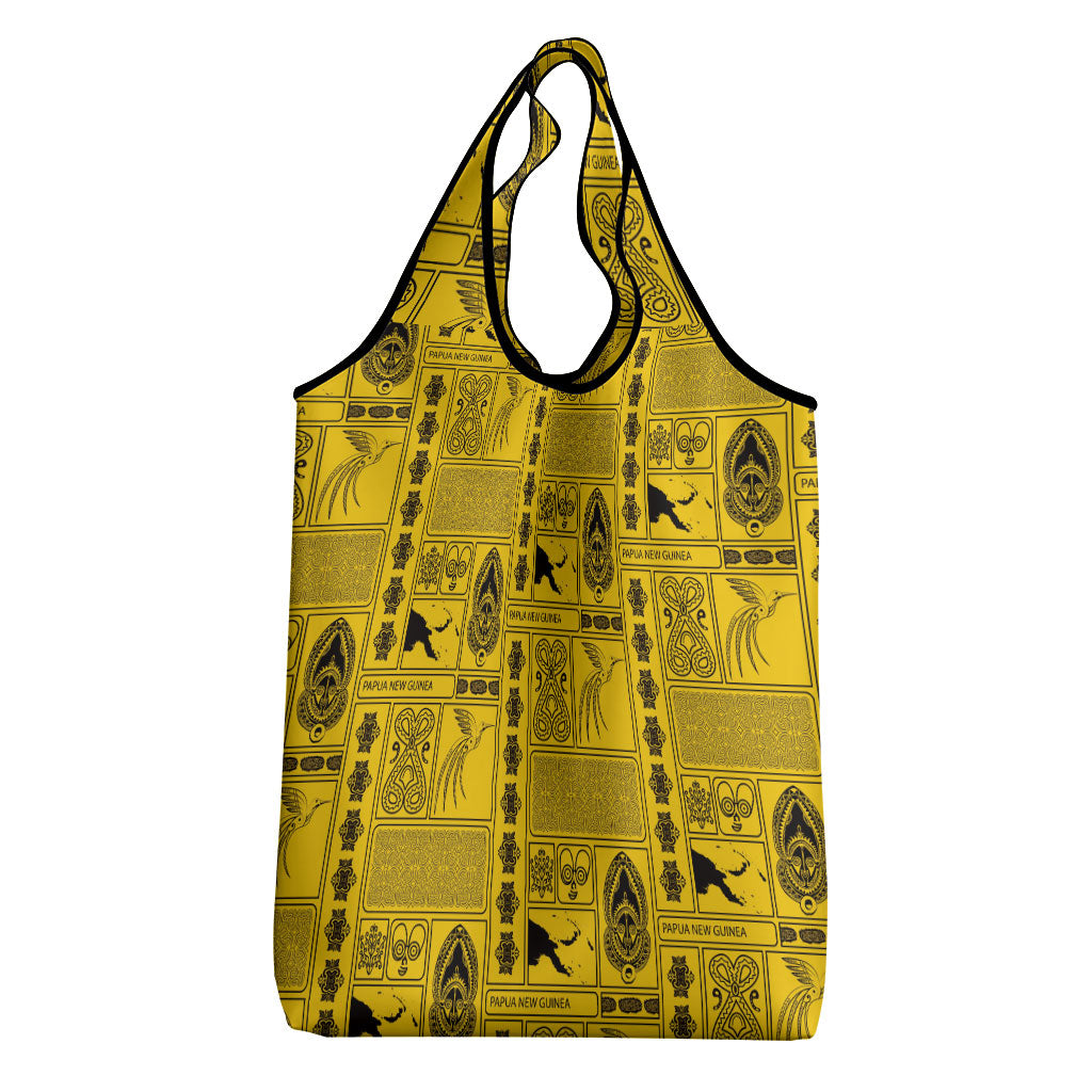 Papua New Guinea Heritage Motif Grocery Bag Yellow Version LT05 - Polynesian Pride