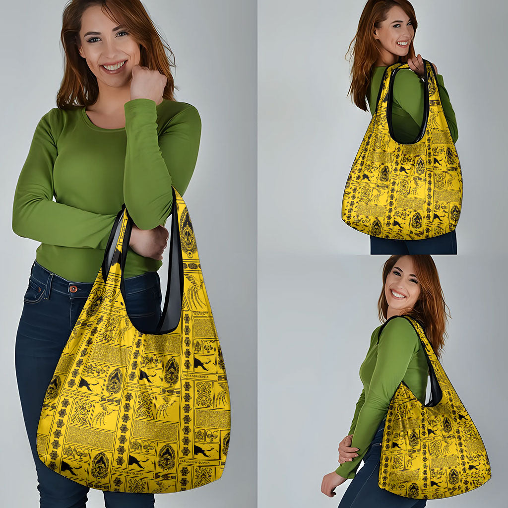 Papua New Guinea Heritage Motif Grocery Bag Yellow Version LT05 - Polynesian Pride