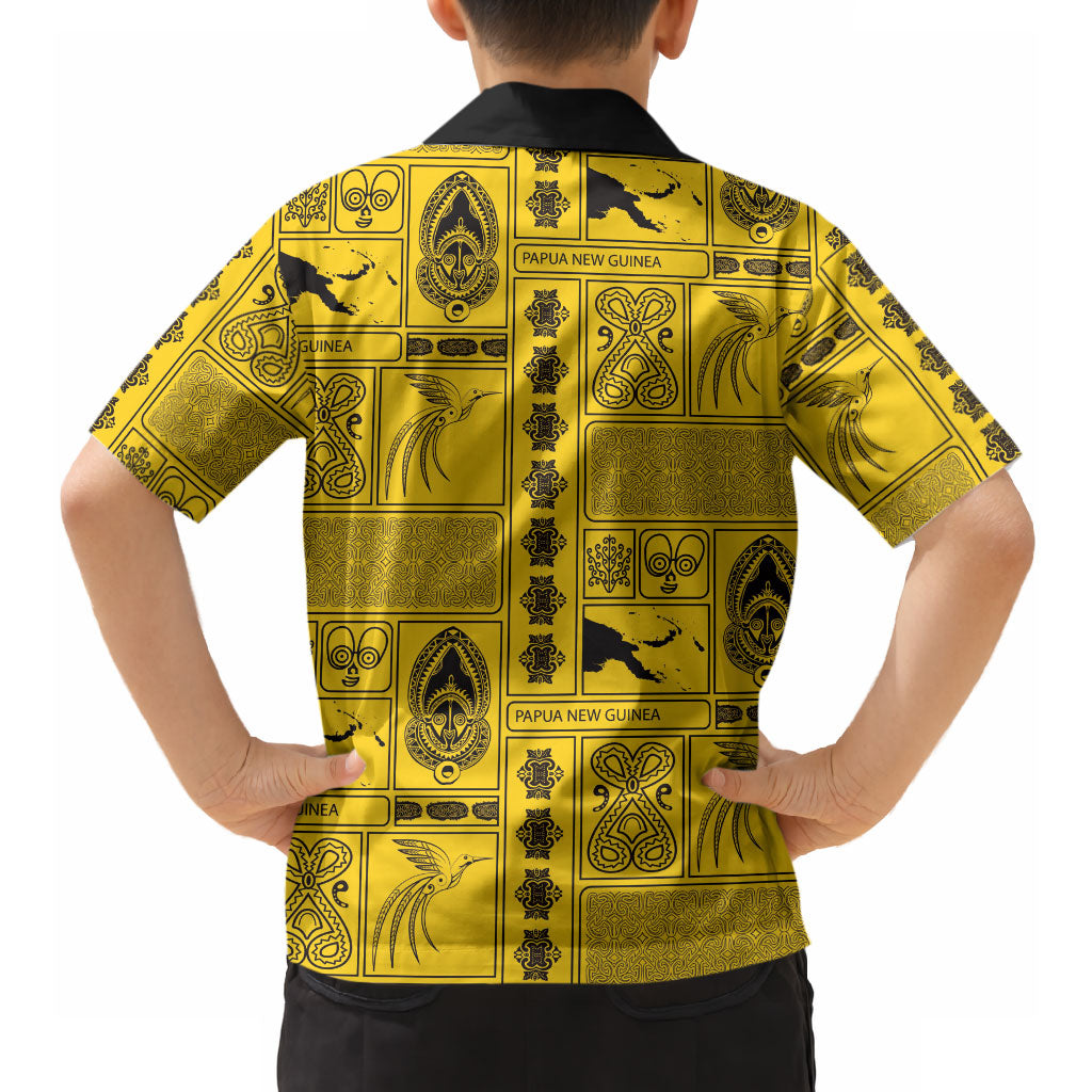 Papua New Guinea Heritage Motif Hawaiian Shirt Yellow Version LT05 - Polynesian Pride