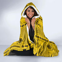 Papua New Guinea Heritage Motif Hooded Blanket Yellow Version LT05 - Polynesian Pride