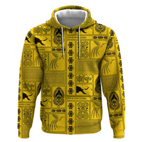 Papua New Guinea Heritage Motif Hoodie Yellow Version LT05 Pullover Hoodie Yellow - Polynesian Pride