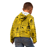 Papua New Guinea Heritage Motif Kid Hoodie Yellow Version LT05 - Polynesian Pride