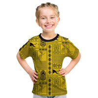 Papua New Guinea Heritage Motif Kid T Shirt Yellow Version LT05 Yellow - Polynesian Pride