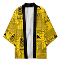 Papua New Guinea Heritage Motif Kimono Yellow Version LT05 Unisex Yellow - Polynesian Pride