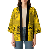 Papua New Guinea Heritage Motif Kimono Yellow Version LT05 - Polynesian Pride