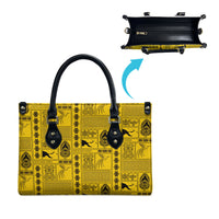 Papua New Guinea Heritage Motif Leather Bag Yellow Version LT05 - Polynesian Pride