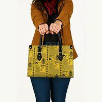 Papua New Guinea Heritage Motif Leather Bag Yellow Version LT05 - Polynesian Pride