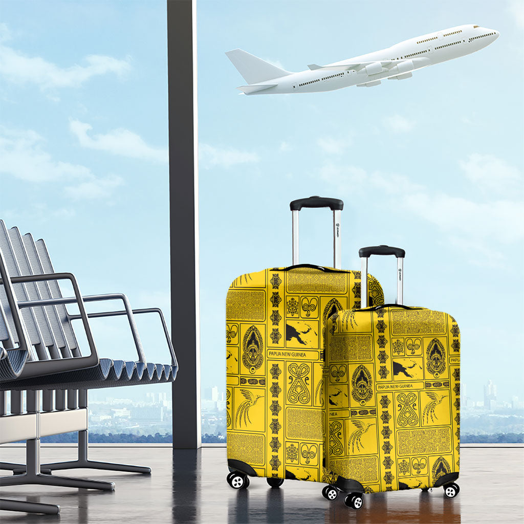 Papua New Guinea Heritage Motif Luggage Cover Yellow Version LT05 - Polynesian Pride