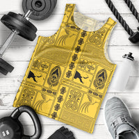 Papua New Guinea Heritage Motif Men Tank Top Yellow Version LT05 - Polynesian Pride