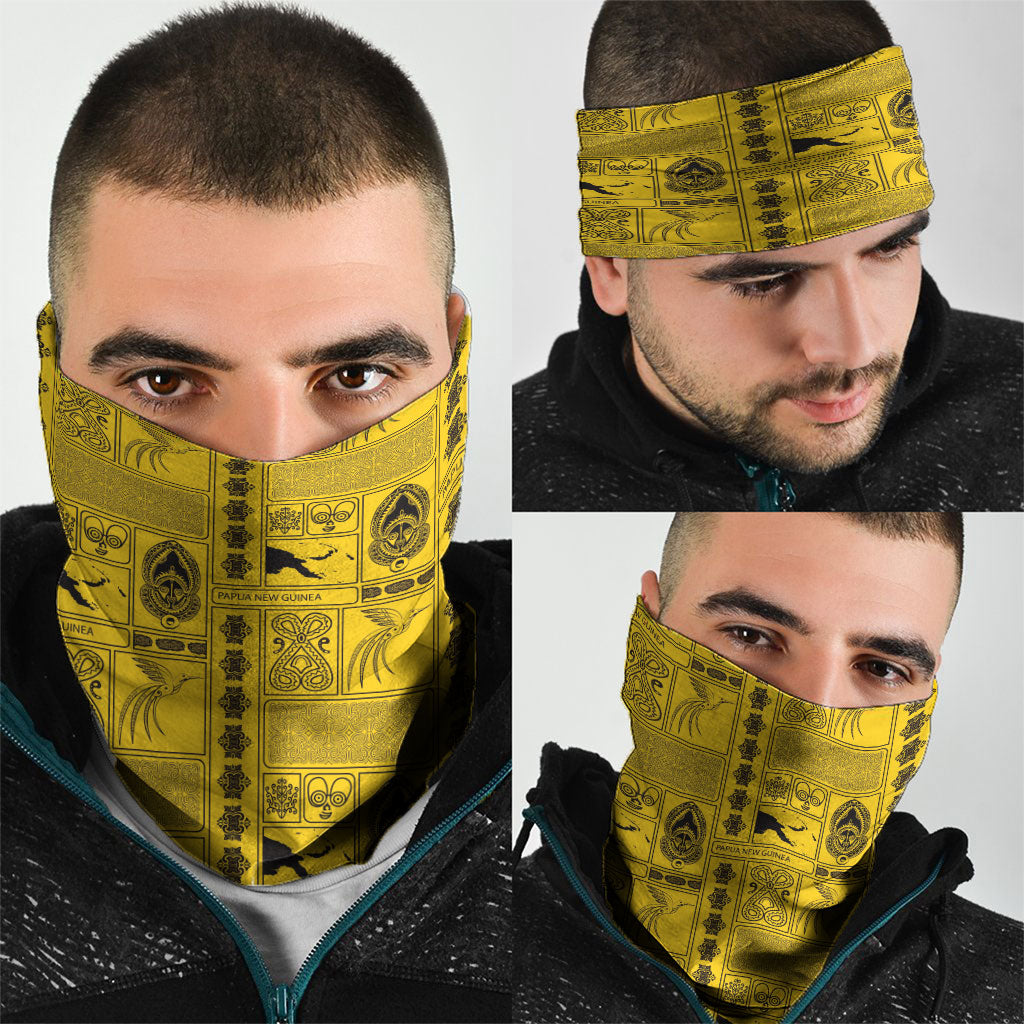 Papua New Guinea Heritage Motif Neck Gaiter Yellow Version LT05 - Polynesian Pride