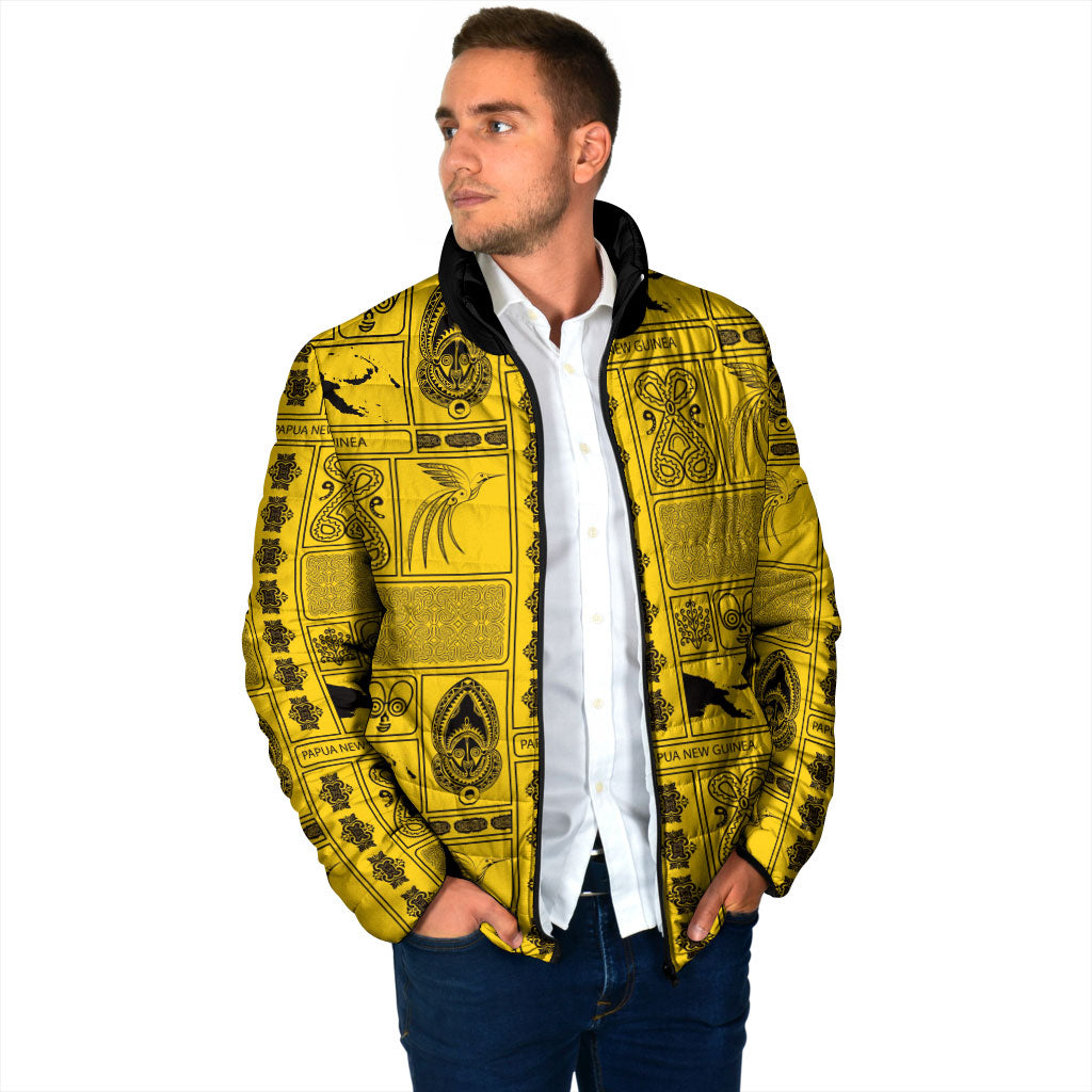 Papua New Guinea Heritage Motif Padded Jacket Yellow Version LT05 - Polynesian Pride