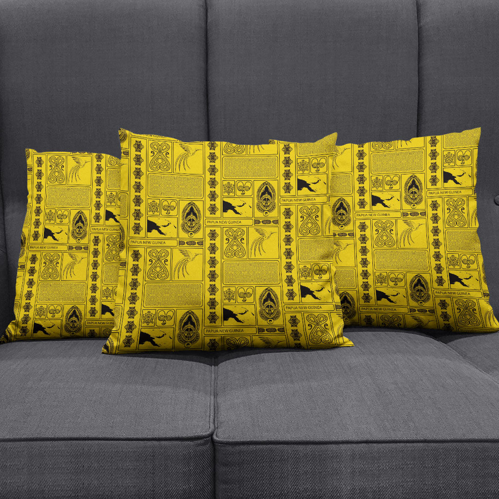 Papua New Guinea Heritage Motif Pillow Cover Yellow Version LT05 - Polynesian Pride