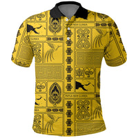 Papua New Guinea Heritage Motif Polo Shirt Yellow Version LT05 Yellow - Polynesian Pride