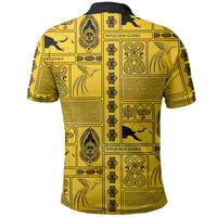 Papua New Guinea Heritage Motif Polo Shirt Yellow Version LT05 - Polynesian Pride
