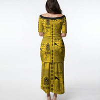 Papua New Guinea Heritage Motif Puletasi Yellow Version LT05 - Polynesian Pride