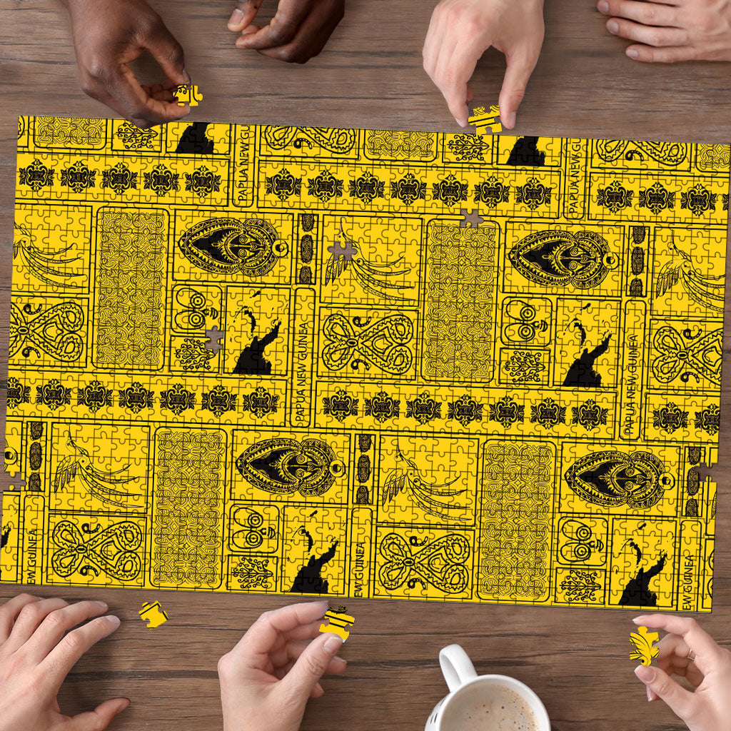 Papua New Guinea Heritage Motif Puzzle Yellow Version LT05 - Polynesian Pride