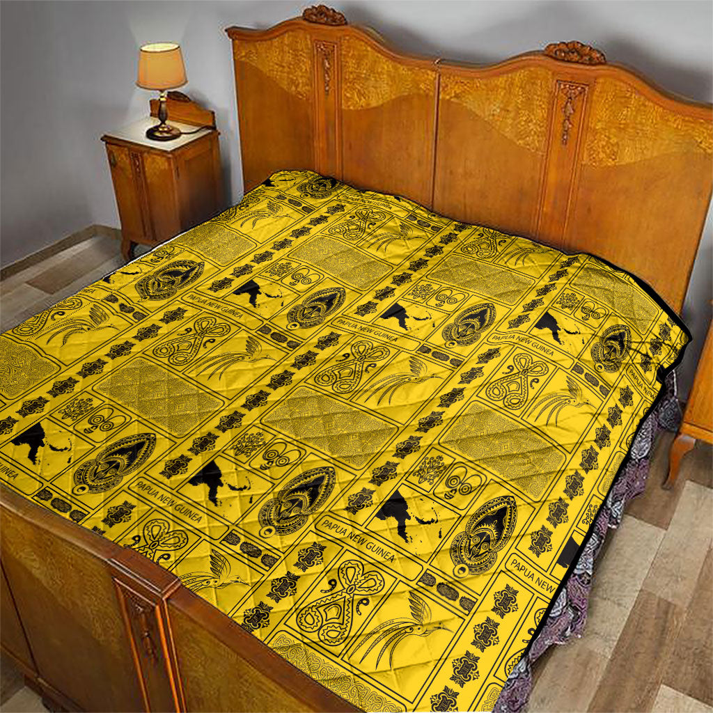 Papua New Guinea Heritage Motif Quilt Yellow Version LT05 - Polynesian Pride