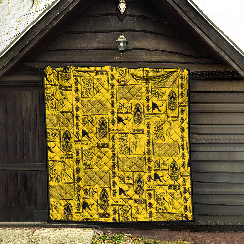 Papua New Guinea Heritage Motif Quilt Yellow Version LT05 - Polynesian Pride