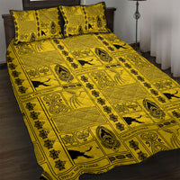 Papua New Guinea Heritage Motif Quilt Bed Set Yellow Version LT05 Yellow - Polynesian Pride