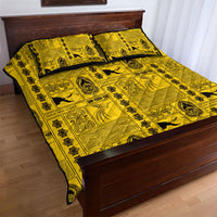 Papua New Guinea Heritage Motif Quilt Bed Set Yellow Version LT05 - Polynesian Pride