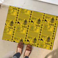 Papua New Guinea Heritage Motif Rubber Doormat Yellow Version LT05 - Polynesian Pride